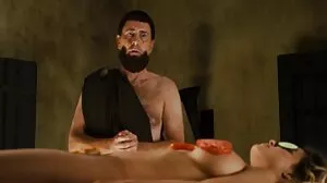 Τα μωρά έφηβοι μοιράζονται κόκορα στο τρίο